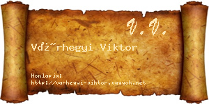 Várhegyi Viktor névjegykártya