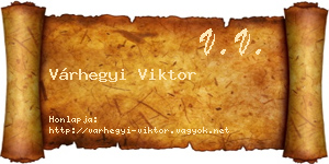 Várhegyi Viktor névjegykártya
